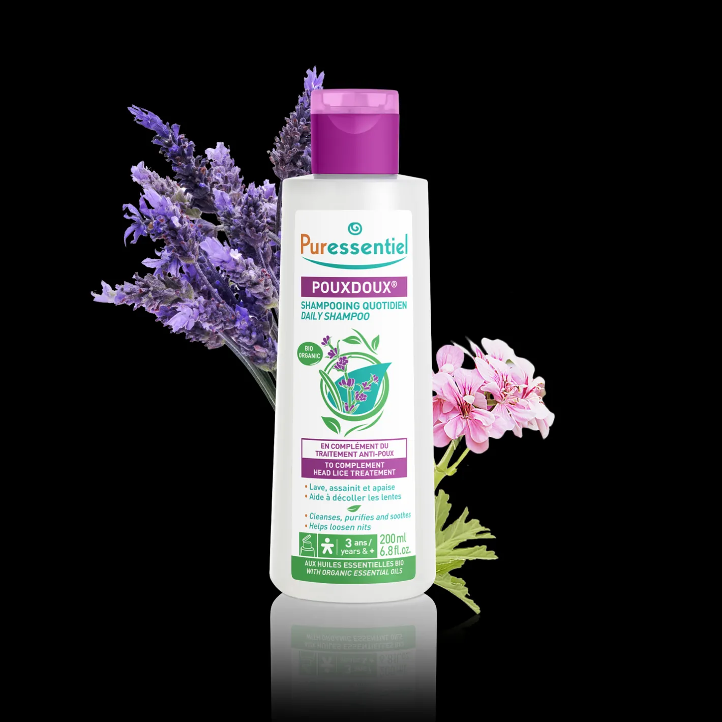 Puressentiel Shampooing Quotidien certifié BIO Pouxdoux®>Enfant Anti-Poux|Anti-Poux